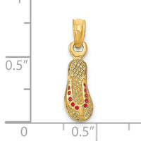 14k  3D W/ Red Enamel Single Flip-Flop Charm-K6676