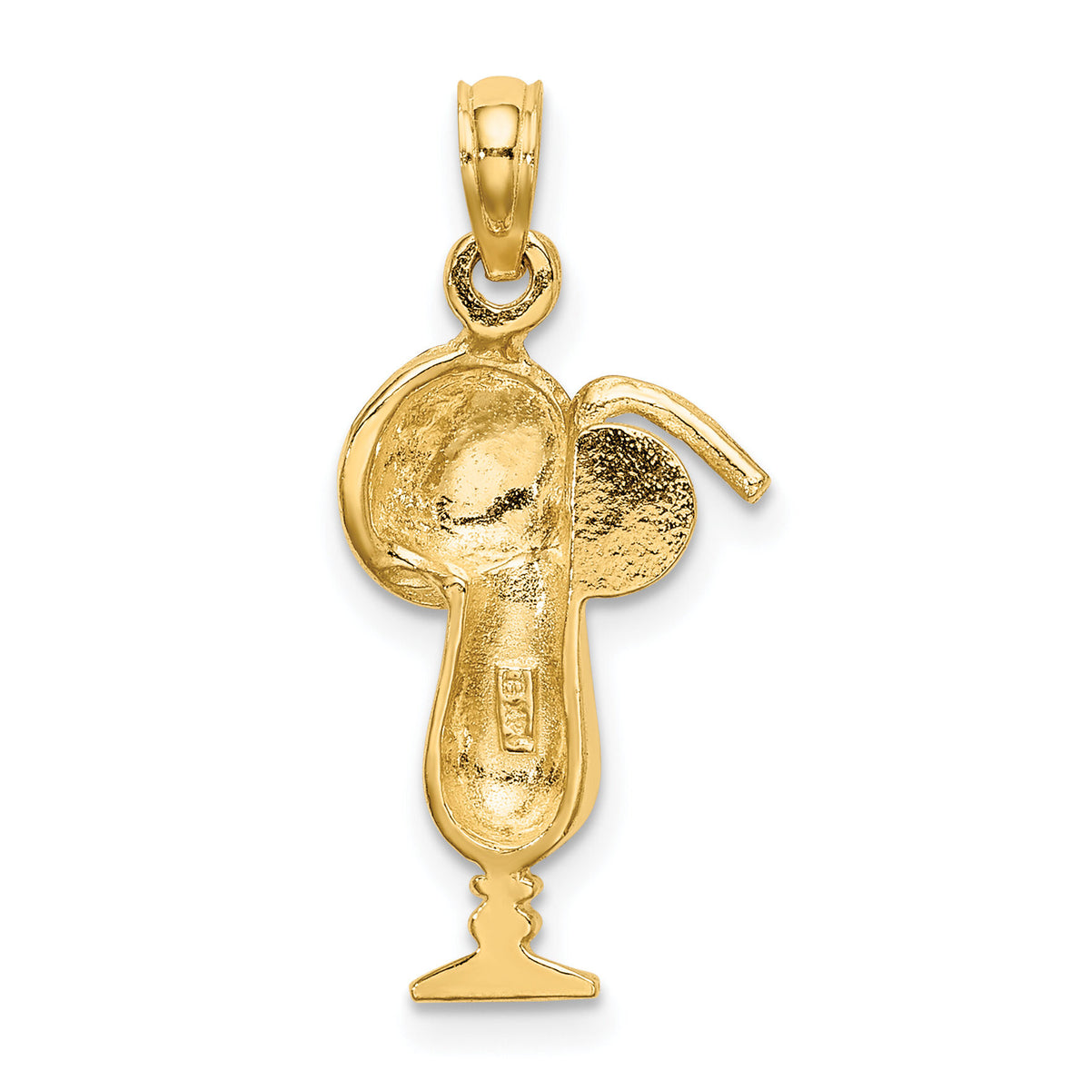 14K Tropical Drink w/Multi-Colored Enamel Umbrella Charm-K6677