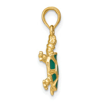 14K with Green Enamel Land Turtle Charm-K6684