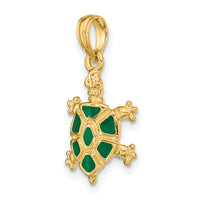 14K with Green Enamel Land Turtle Charm-K6684