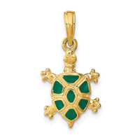 14K with Green Enamel Land Turtle Charm-K6684