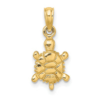 14K  3D Brown Enamel Tortoise Charm-K6685
