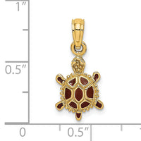 14K  3D Brown Enamel Tortoise Charm-K6685