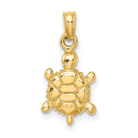 14K Green Enamel 3-D Land Turtle Charm-K6686