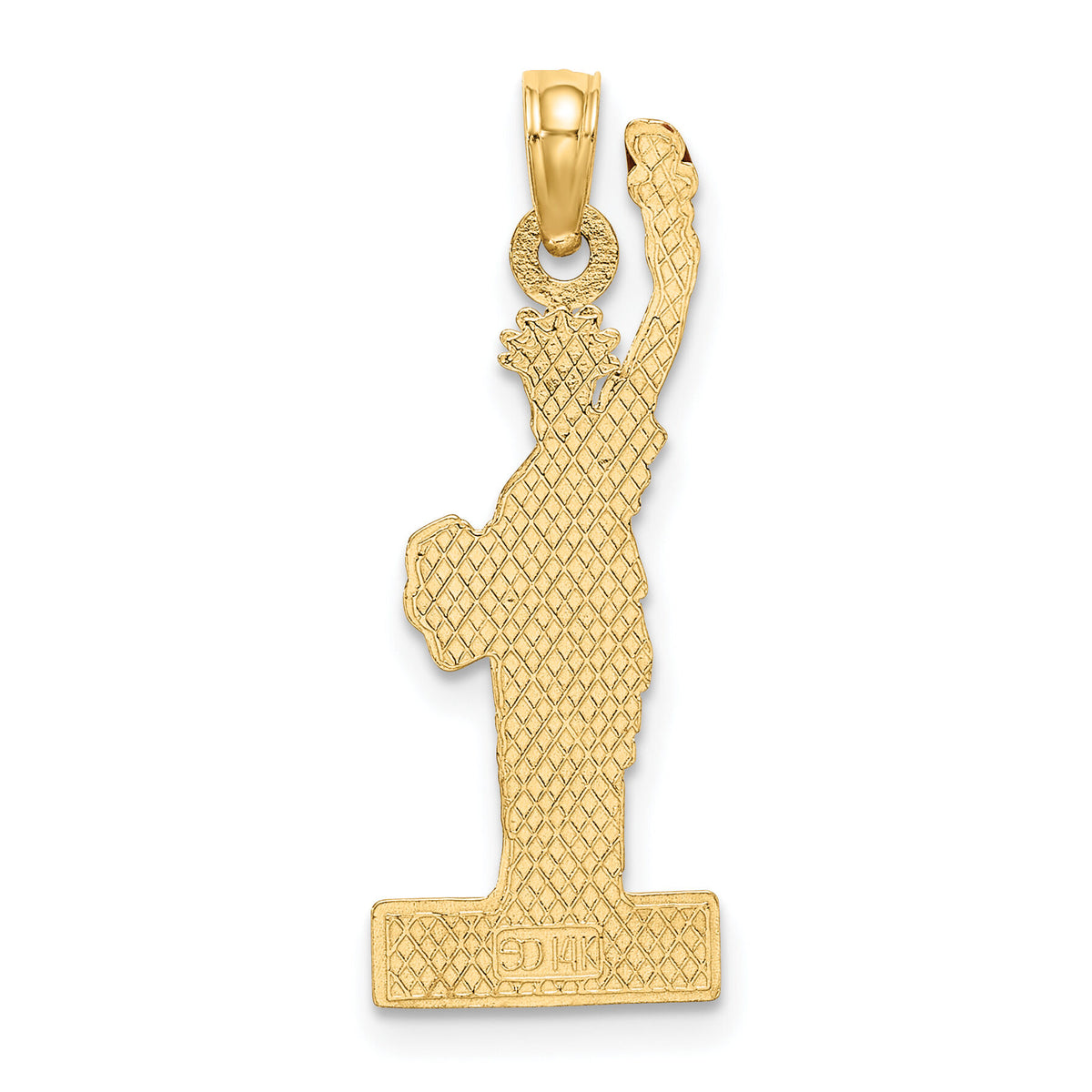 14K w/ Enamel Flame Statue Of Liberty NEW YORK Charm-K6690