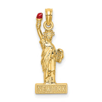 14K w/ Enamel Flame Statue Of Liberty NEW YORK Charm-K6690