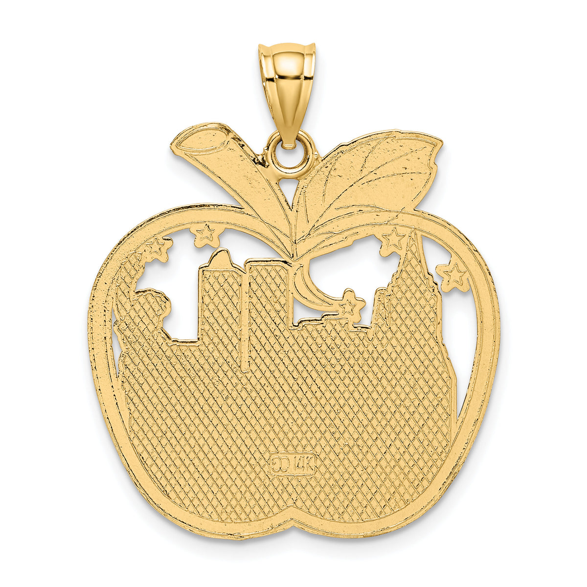 14K Red Enamel NEW YORK Apple w/NY Skyline Charm-K6695