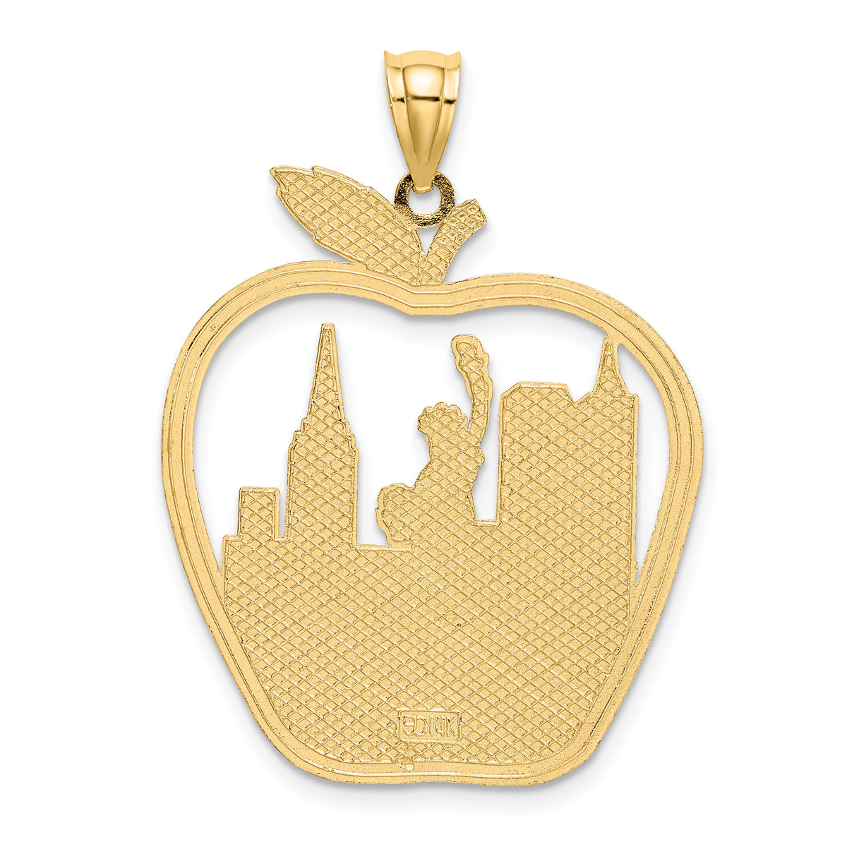 14K NEW YORK Apple w/New York Skyline and Statue of Liberty Charm-K6696
