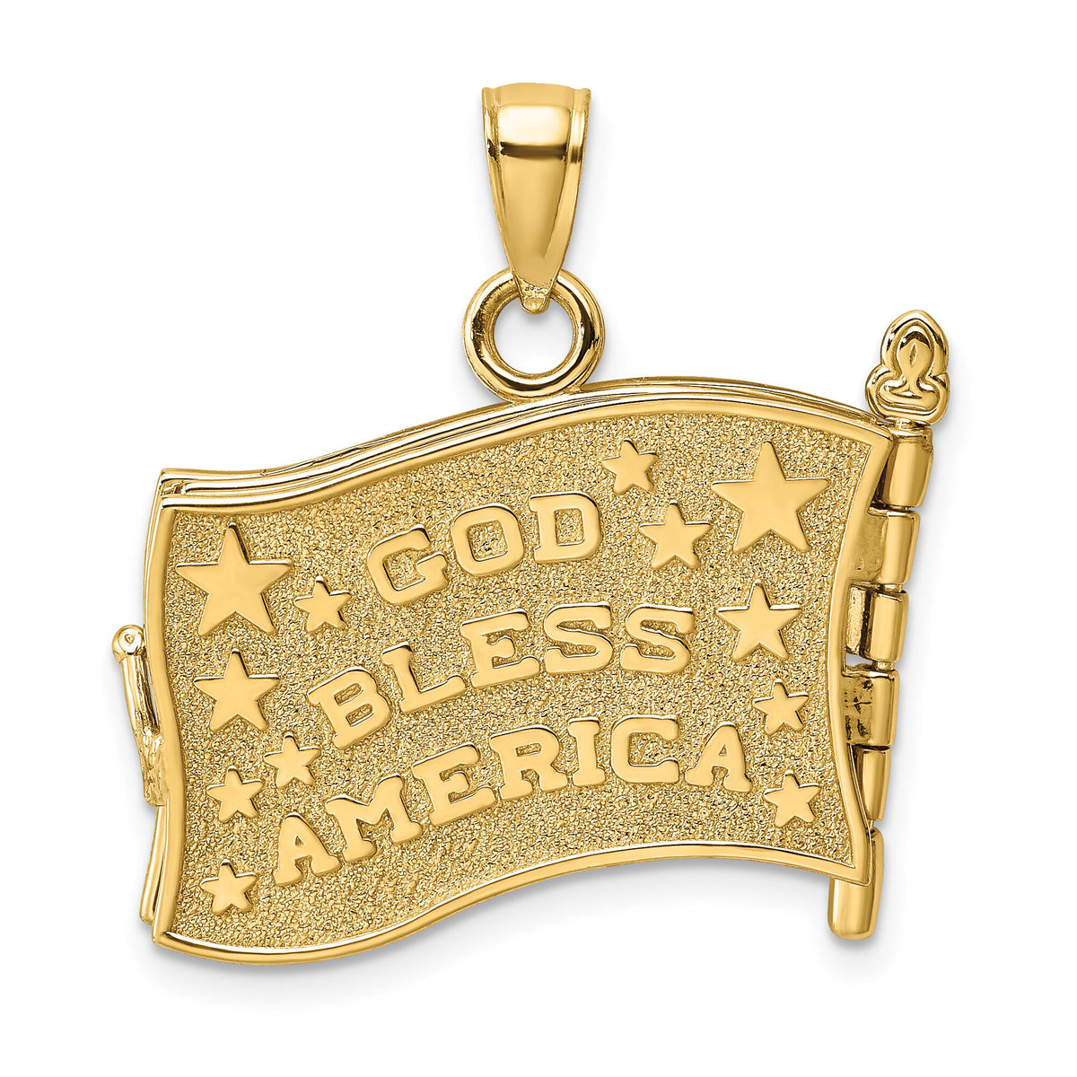 14K w/ Enamel 3-D Pledge Of Allegiance Flag Book Charm-K6697