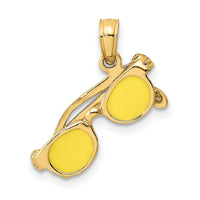 14K 3D Yellow Enameled Sunglasses Moveable Charm-K6703