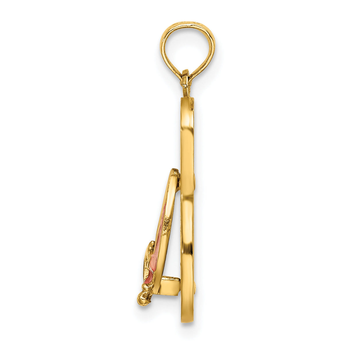 14K 3D Enamel Anchor On Blue Polka-Dot Flip-Flop Charm-K6704
