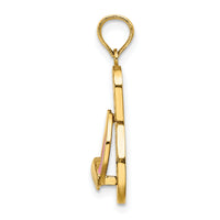 14K 3D Enamel Shell On Blue Polka-Dot Flip-Flop Charm-K6707