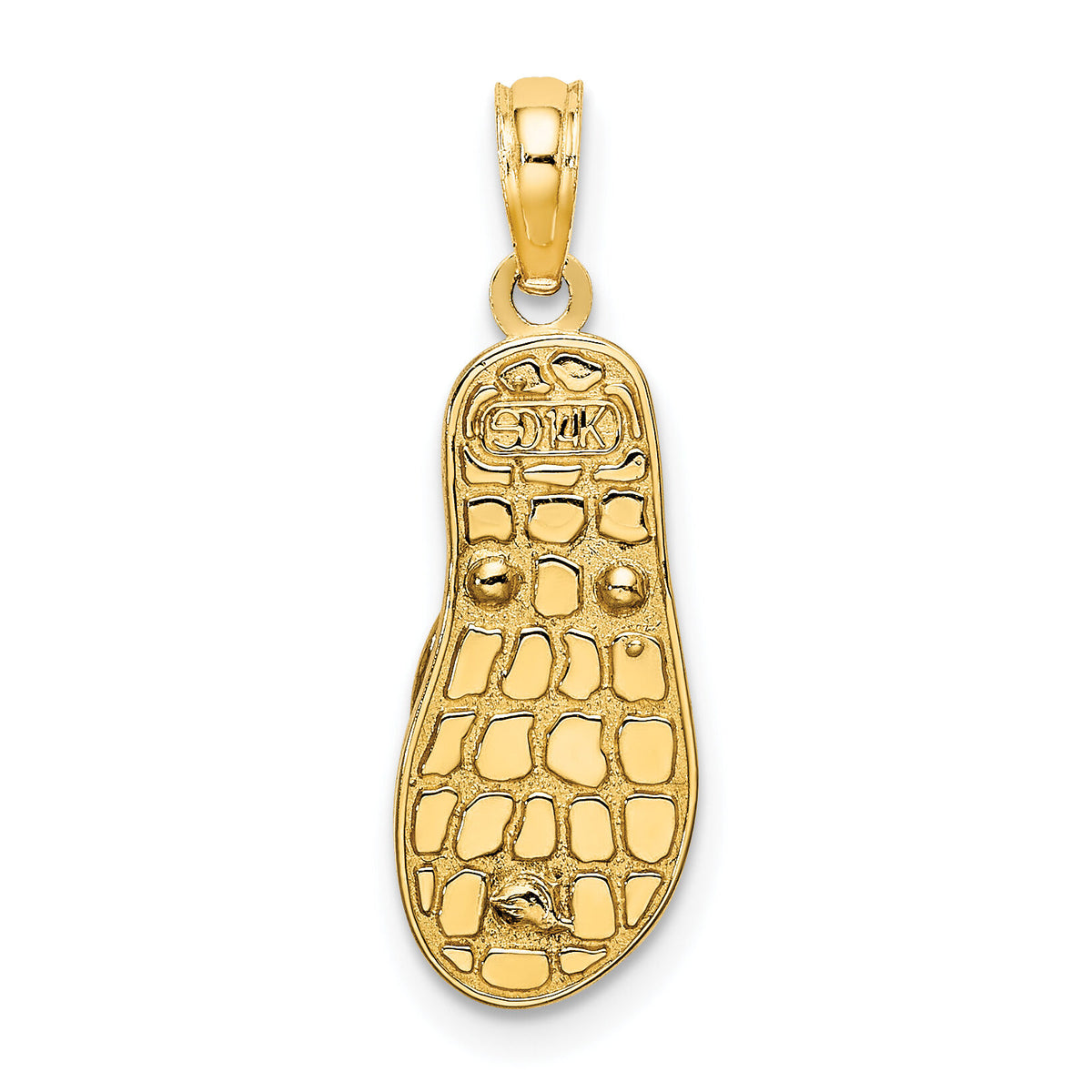 14K 3D Enamel Shell On Blue Polka-Dot Flip-Flop Charm-K6707