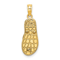 14K 3D Enamel Shell On Blue Polka-Dot Flip-Flop Charm-K6707