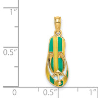 14K 3D Enamel Anchor On Stripe Flip-Flop Charm-K6708