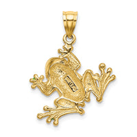 14K Green Enameled 2-D Frog Charm-K6713