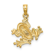 14K Green Enameled 2-D Small Frog Charm-K6715