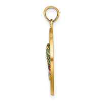 14K Florida Enamel Palm Trees Circle Charm-K6720