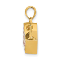 14K 3-D Enameled Bag of Popcorn Charm-K6725