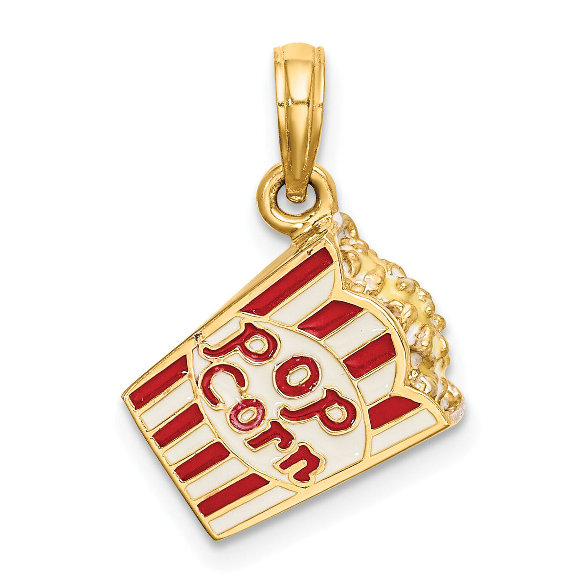 14K 3-D Enameled Bag of Popcorn Charm-K6725