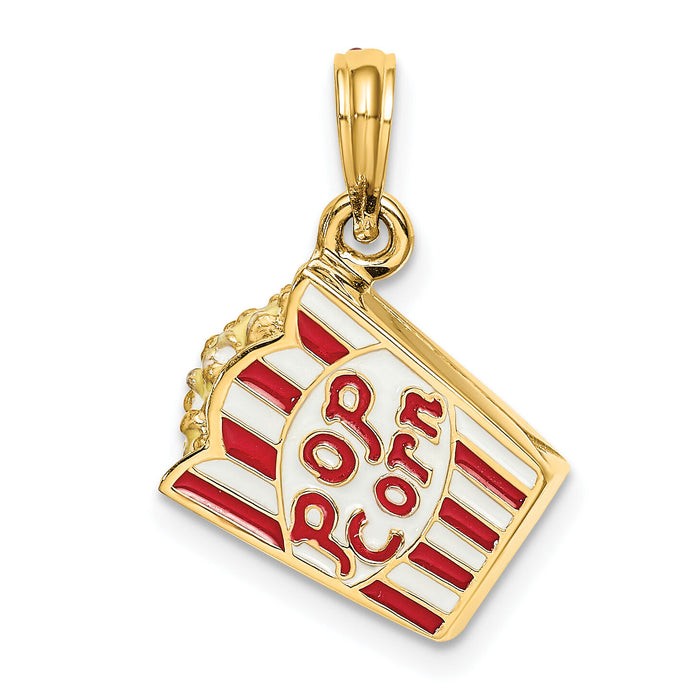 14K 3-D Enameled Bag of Popcorn Charm-K6725