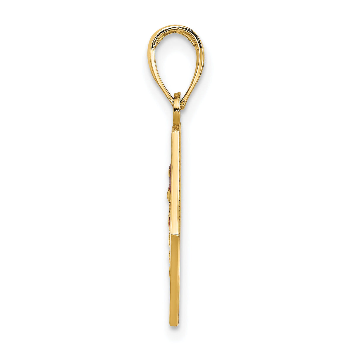 14K Enameled Textured Back Caduceus Medical Disc-K6732