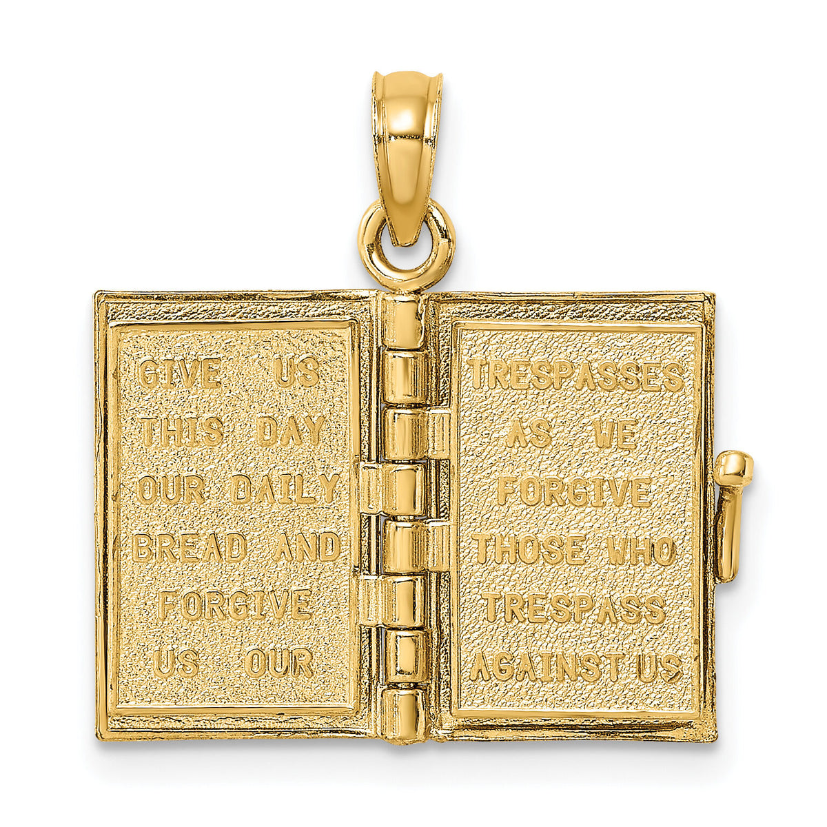 14K 3-D Blue Enamel Bible Book w/ Moveable Pages Charm-K6733
