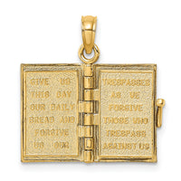 14K 3-D Blue Enamel Bible Book w/ Moveable Pages Charm-K6733