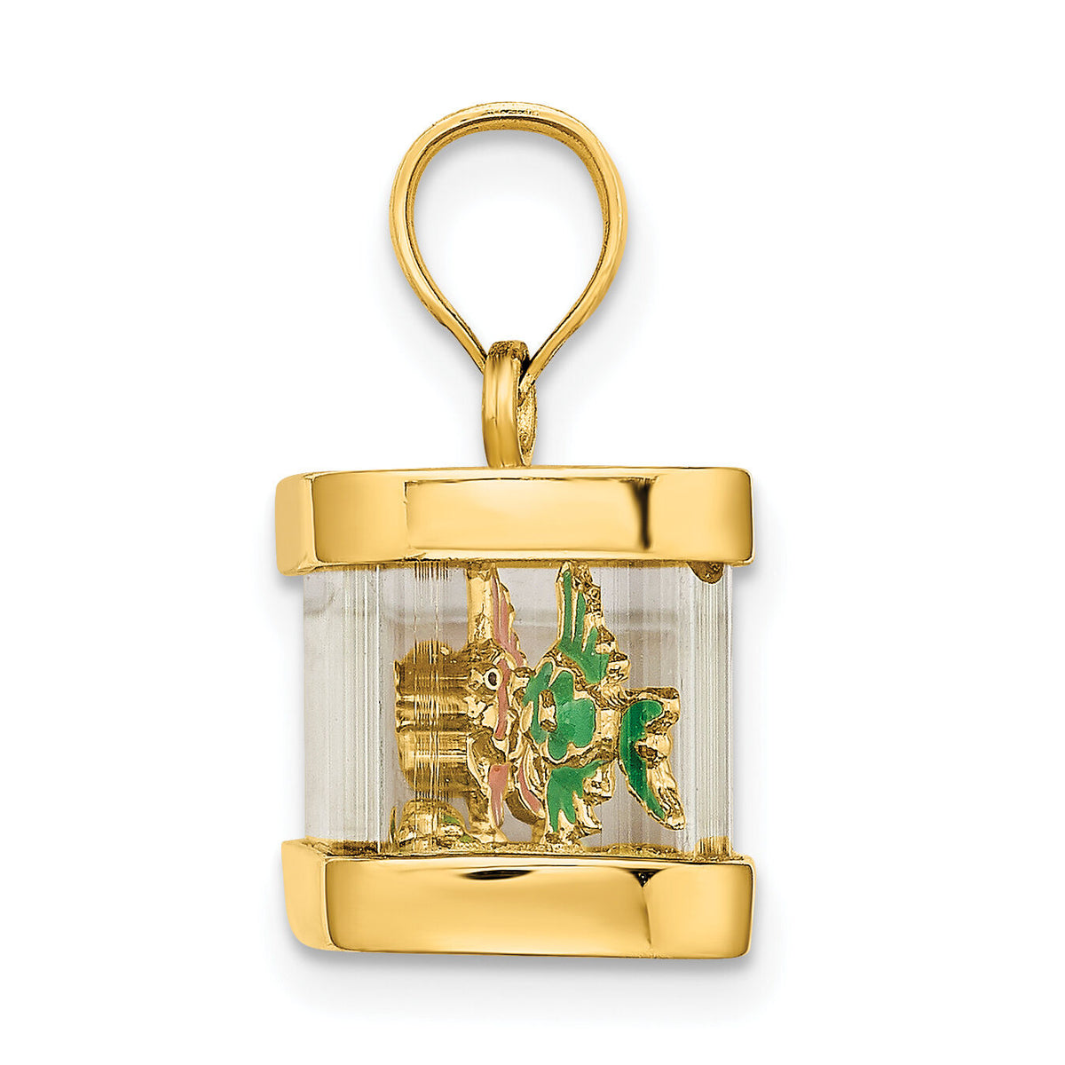 14K 3-D Moveable Enamel Fish Aquarium Charm-K6737