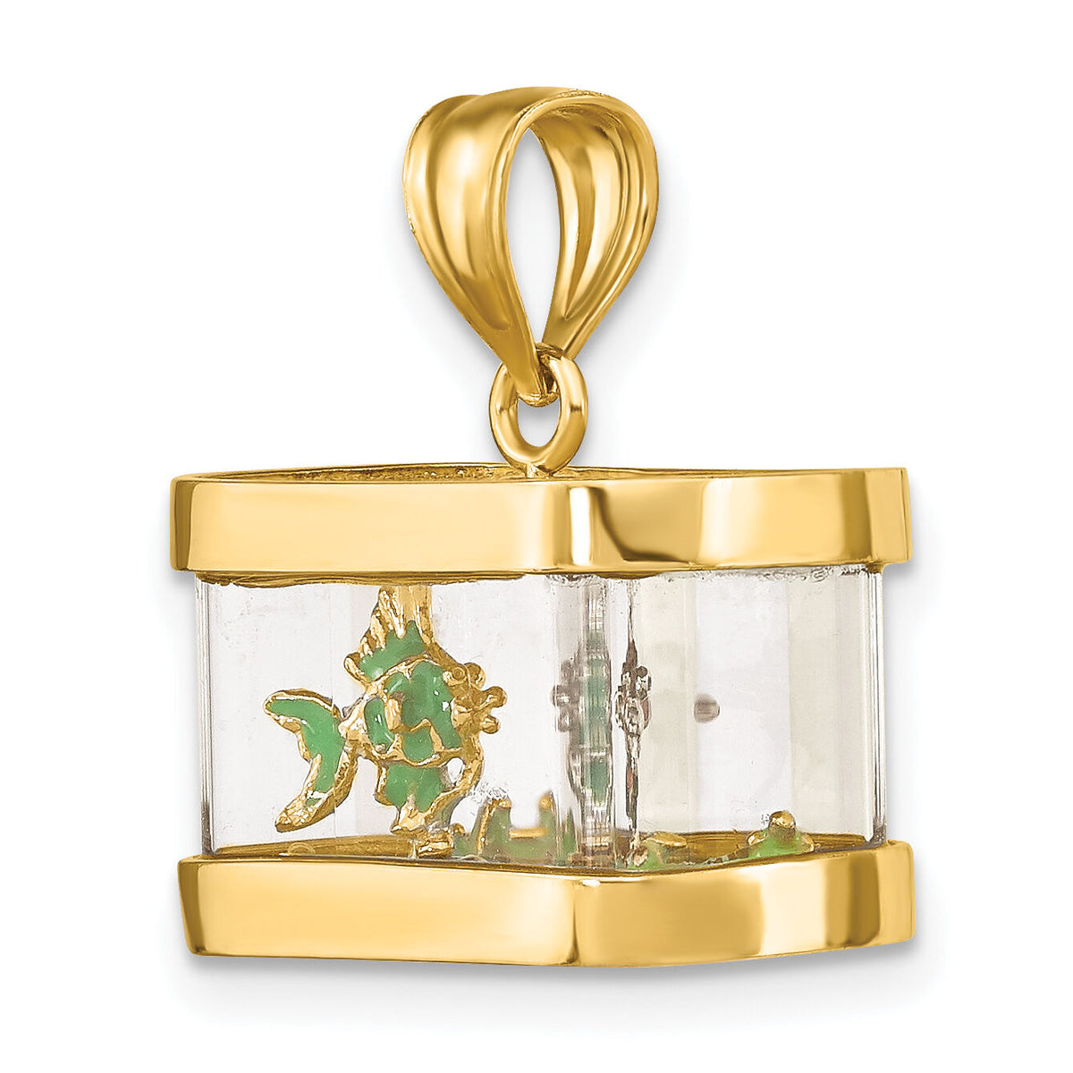 14K 3-D Moveable Enamel Fish Aquarium Charm-K6737