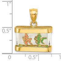 14K 3-D Moveable Enamel Fish Aquarium Charm-K6737
