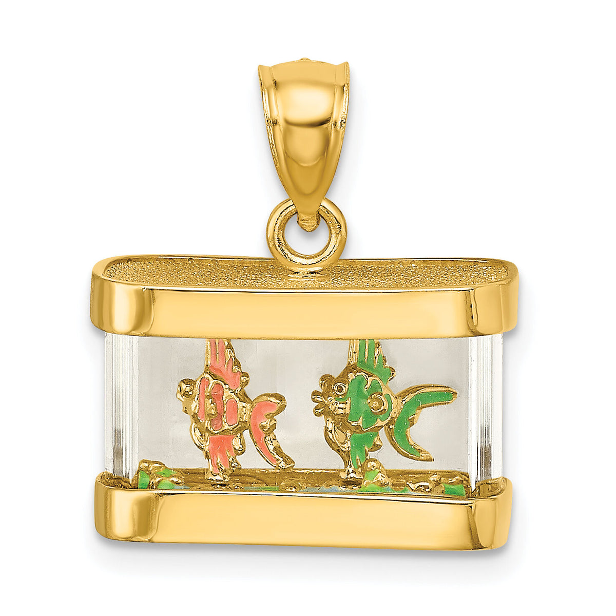 14K 3-D Moveable Enamel Fish Aquarium Charm-K6737