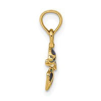 14K Blue Enamel Dolphin Charm-K6750