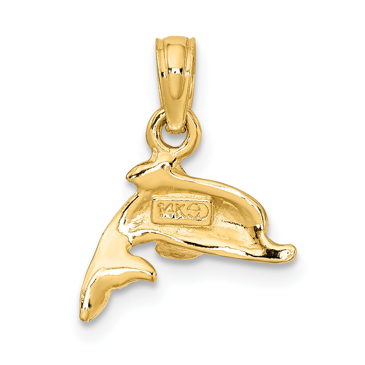 14K Blue Enamel Dolphin Charm-K6750