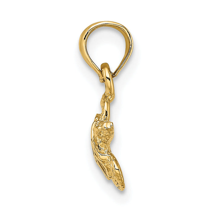 14K Textured and Enameled Sea Turtle Charm-K6751