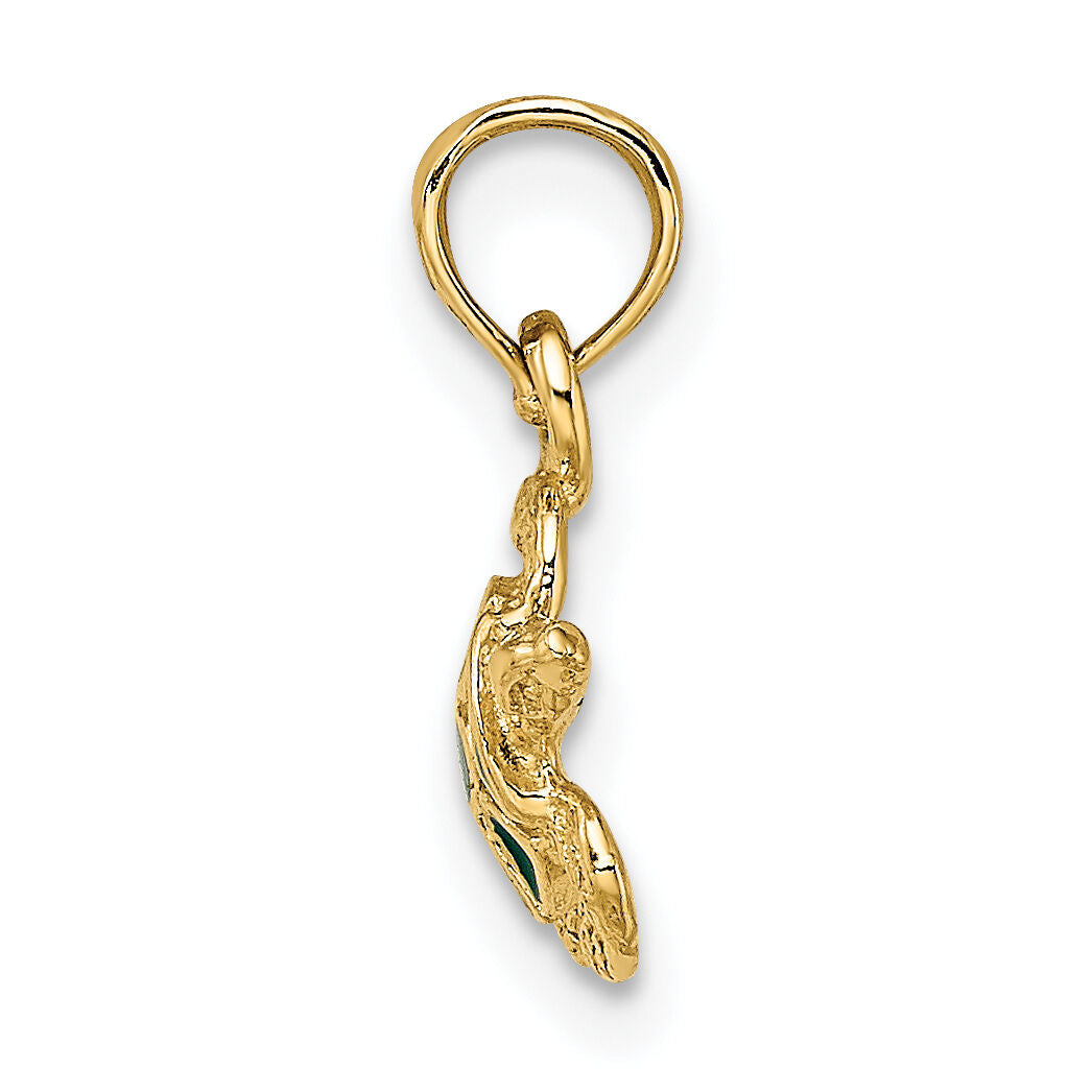 14K Textured and Enameled Sea Turtle Charm-K6752