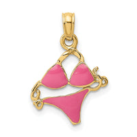 14K Pink Enameled Bikini Bathing Suit Charm-K6756