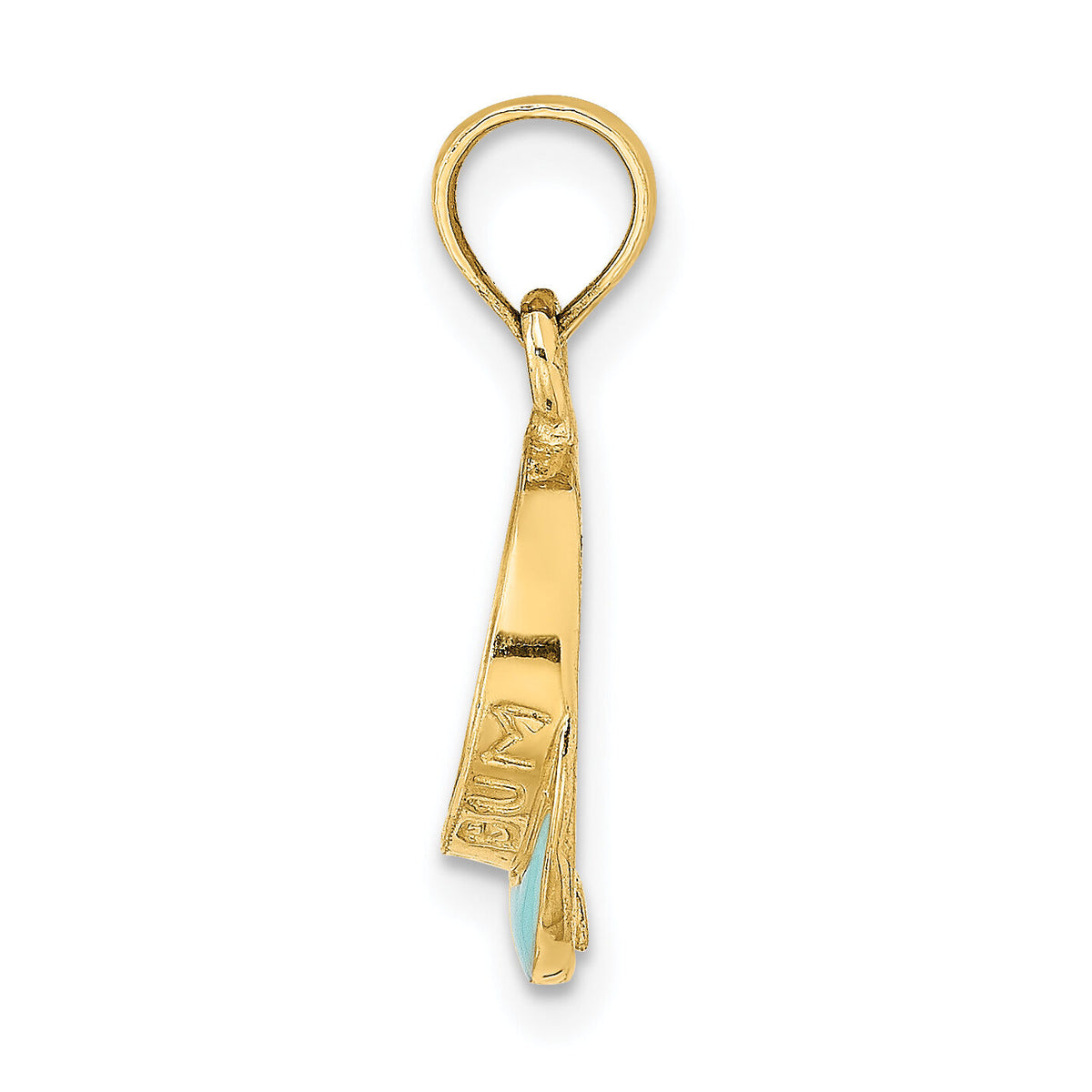 14K Aqua Enameled Beach Sun Visor Charm-K6759
