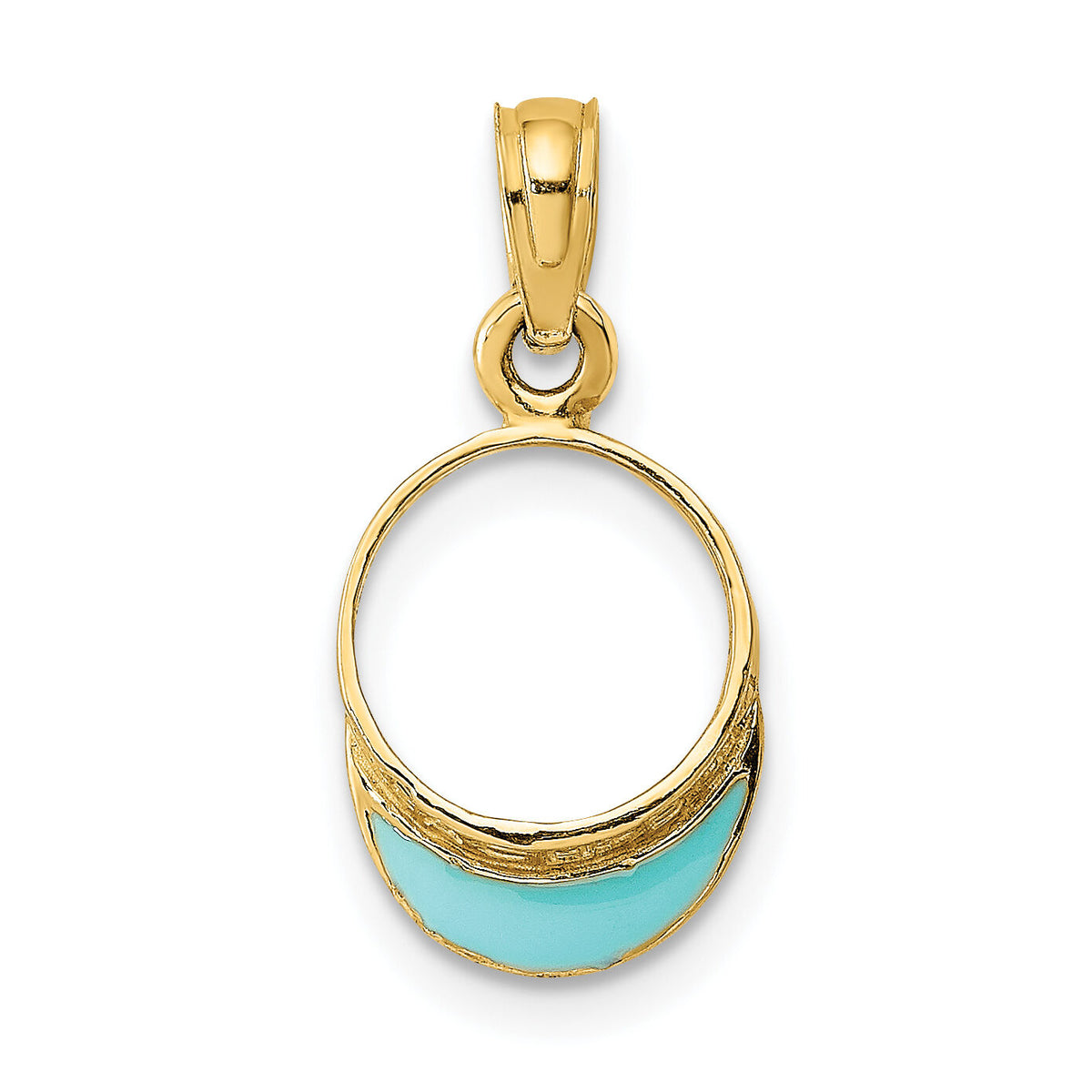 14K Aqua Enameled Beach Sun Visor Charm-K6759