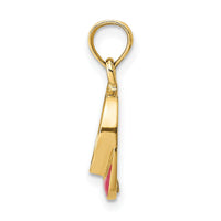 14K Fuschia Enameled Beach Sun Visor Charm-K6760