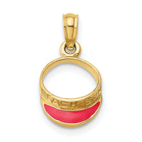 14K Fuschia Enameled Beach Sun Visor Charm-K6760