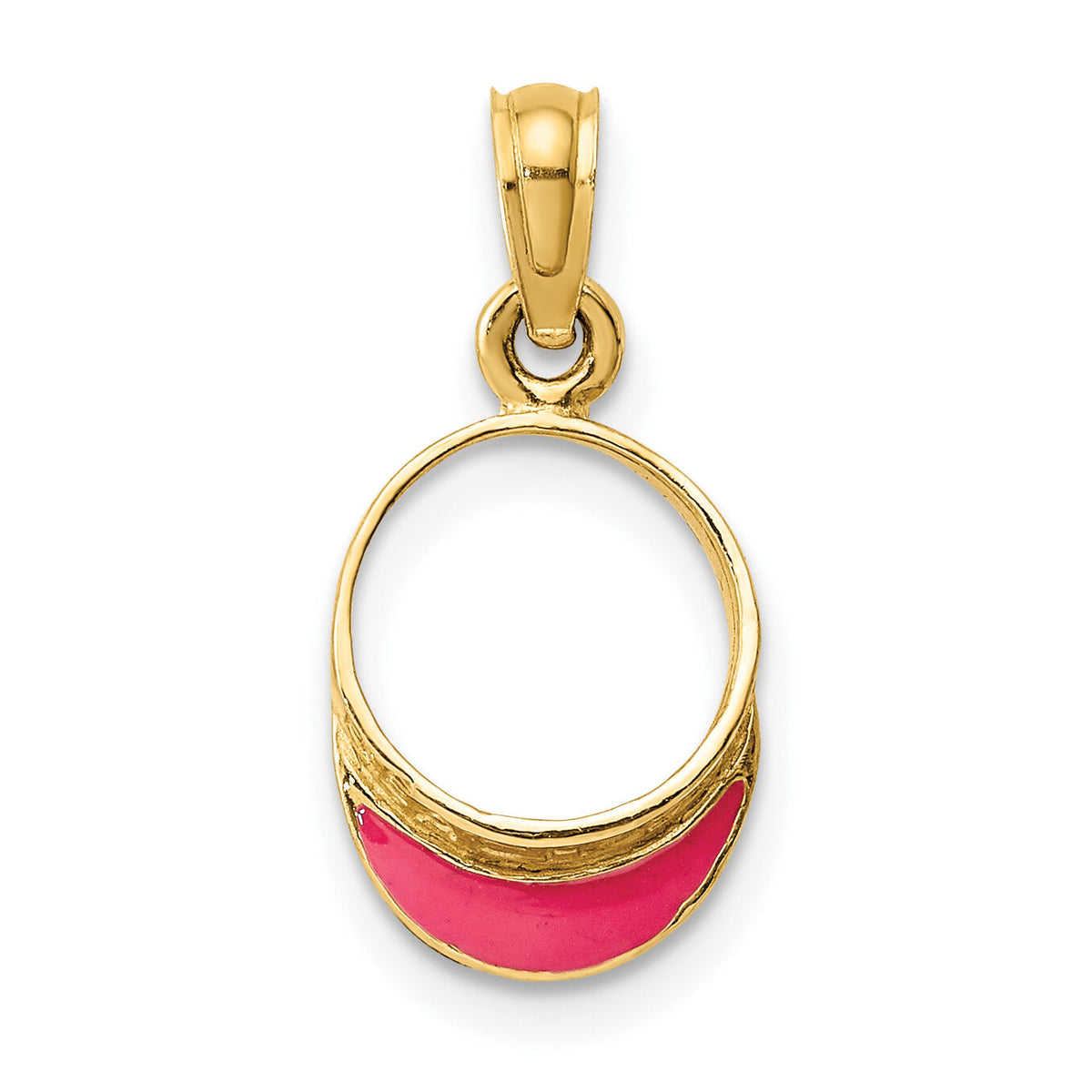 14K Fuschia Enameled Beach Sun Visor Charm-K6760