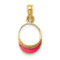 14K Fuschia Enameled Beach Sun Visor Charm-K6760