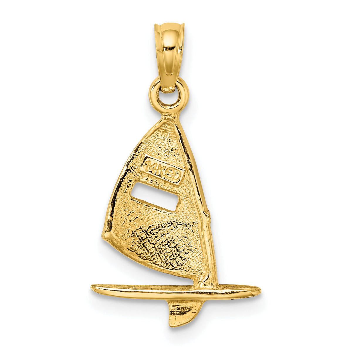 14K Aqua Enameled Windsail Surf Board Charm-K6763