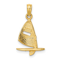 14K Pink Enameled Windsail Surf Board Charm-K6766