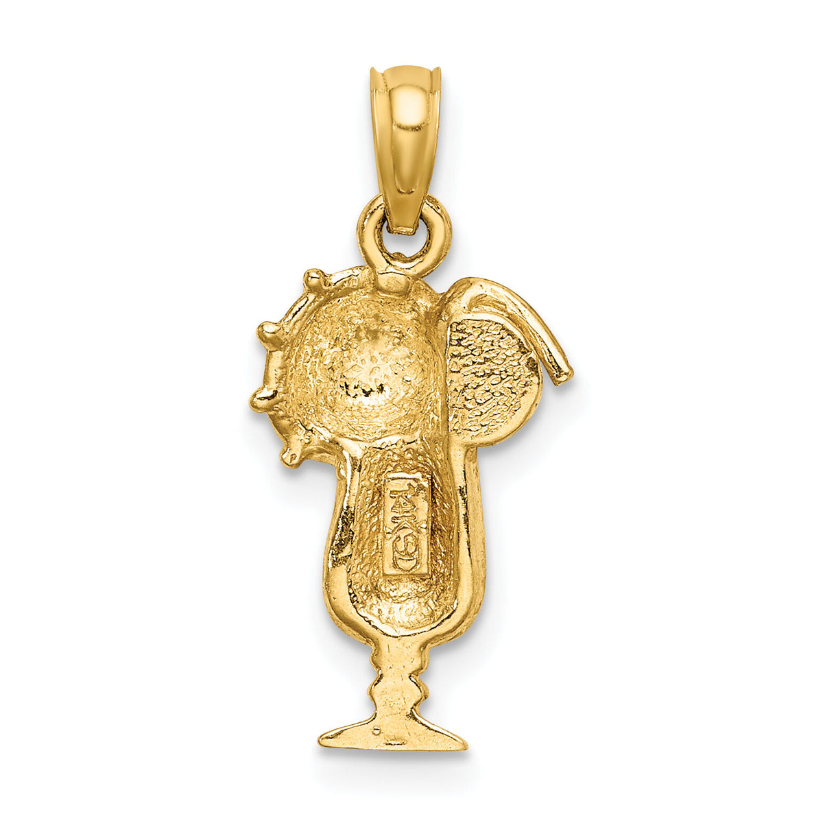14K Yellow Enamel Drink w/Multi-Colored Umbrella Charm-K6795