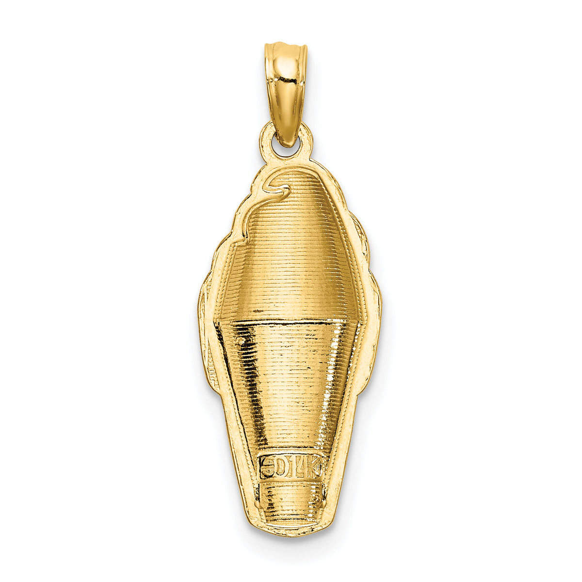 14K Pink Enameled Strawberry Ice Cream Cone Charm-K6799