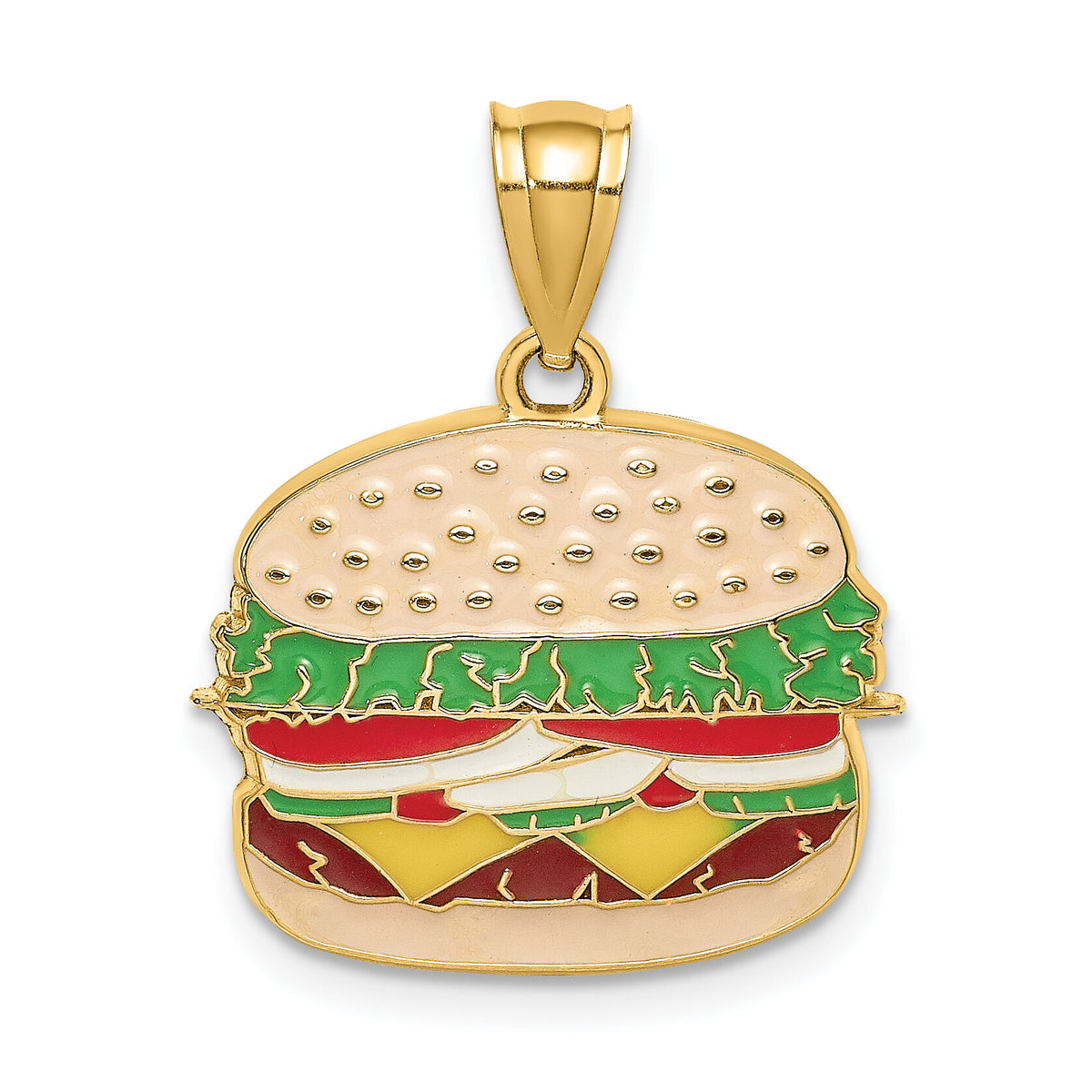 14K w/Enamel Cheeseburger Charm-K6800