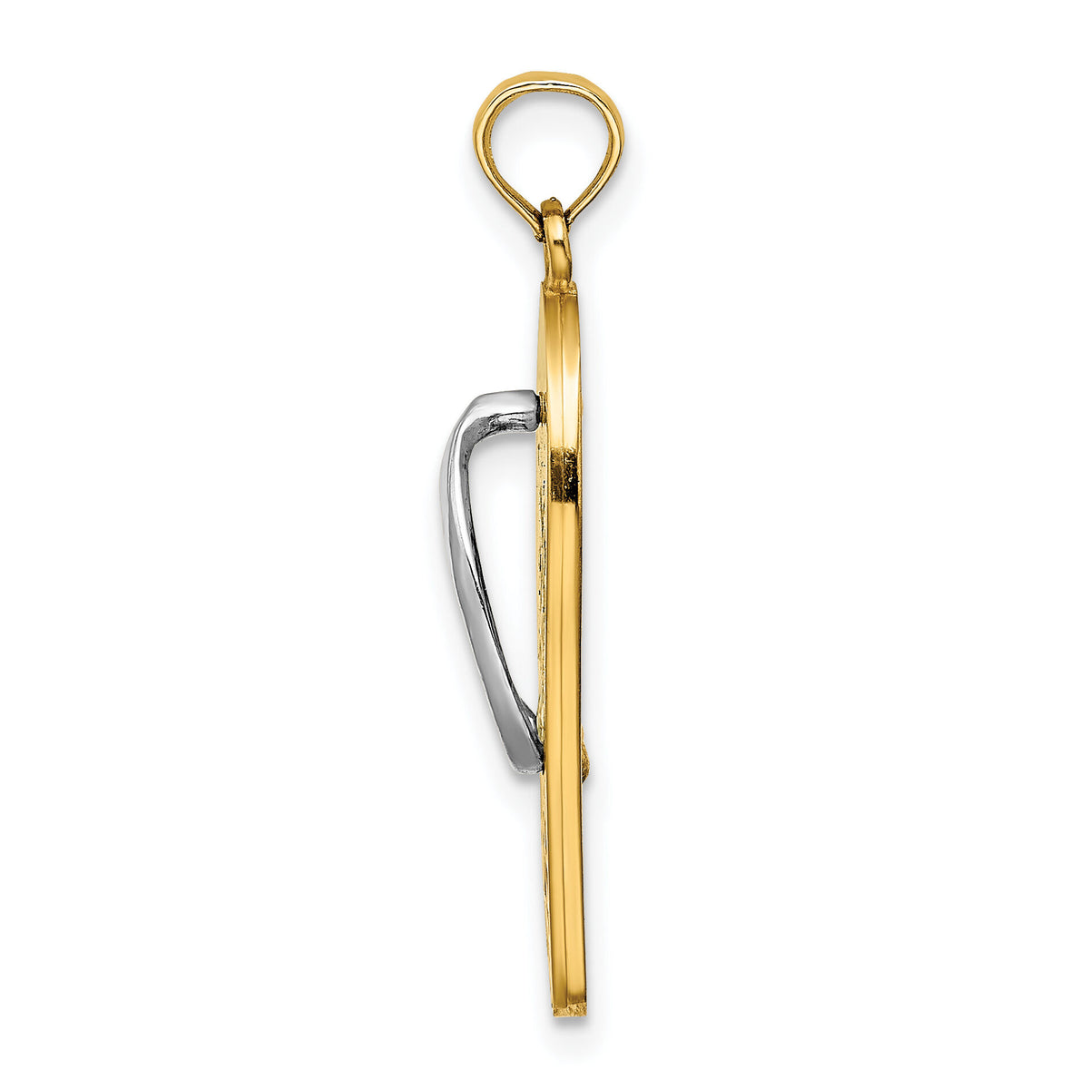 14K w/Rhodium 3D Enamel Palm Tree and Bucket Flip-Flop Charm-K6804