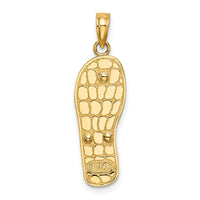 14K w/Rhodium Multi-Colored 3D Enamel Beach Scene On Flip-Flop Charm-K6806